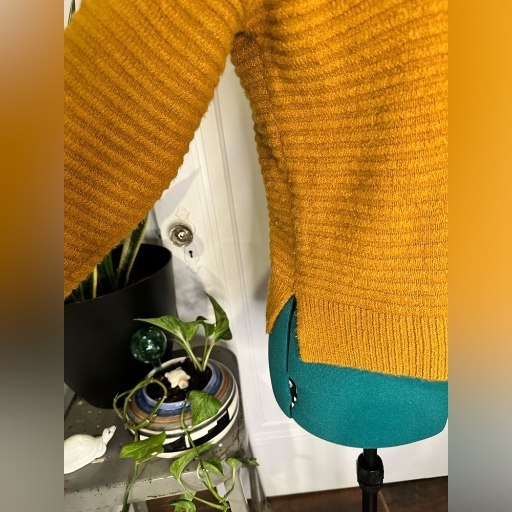 Madewell mustard ribbed mock neck sweater XXS - Picture 4 of 10